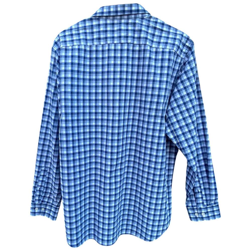 Banana Republic Men’s L Button Down Shirt Blue Check Soft-Wash Standard Fit Exce - Picture 5 of 9